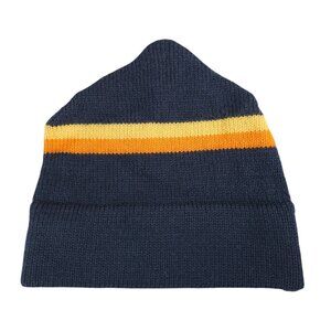 IKS ASPEN Vintage 100% Wool Hat Blue Yellow Orange Stripe Made in SCOTLAND